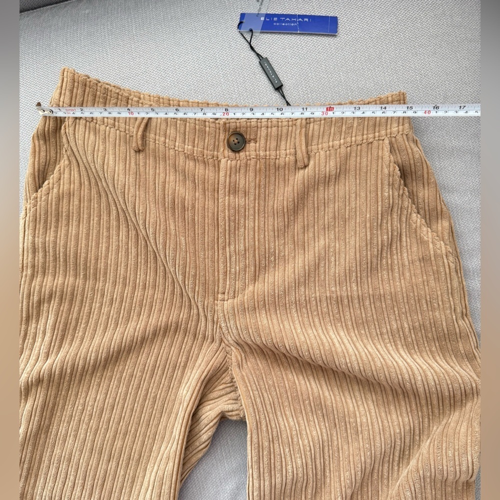Elie Tahari Tan Cropped Corduroy Pants , Sz 6 - Picture 9 of 13
